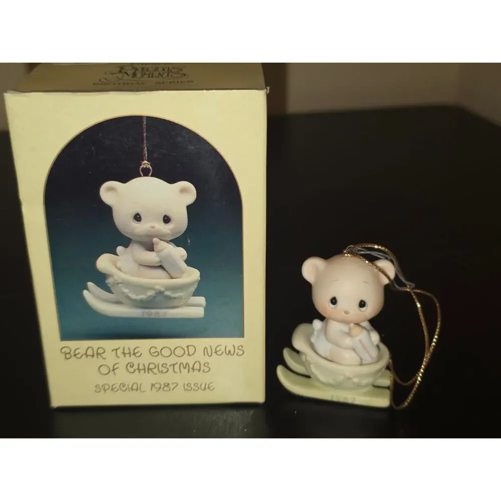 Precious Moments Bear The Good News Of Christmas 1987 Ornament Enesco 104515 Box